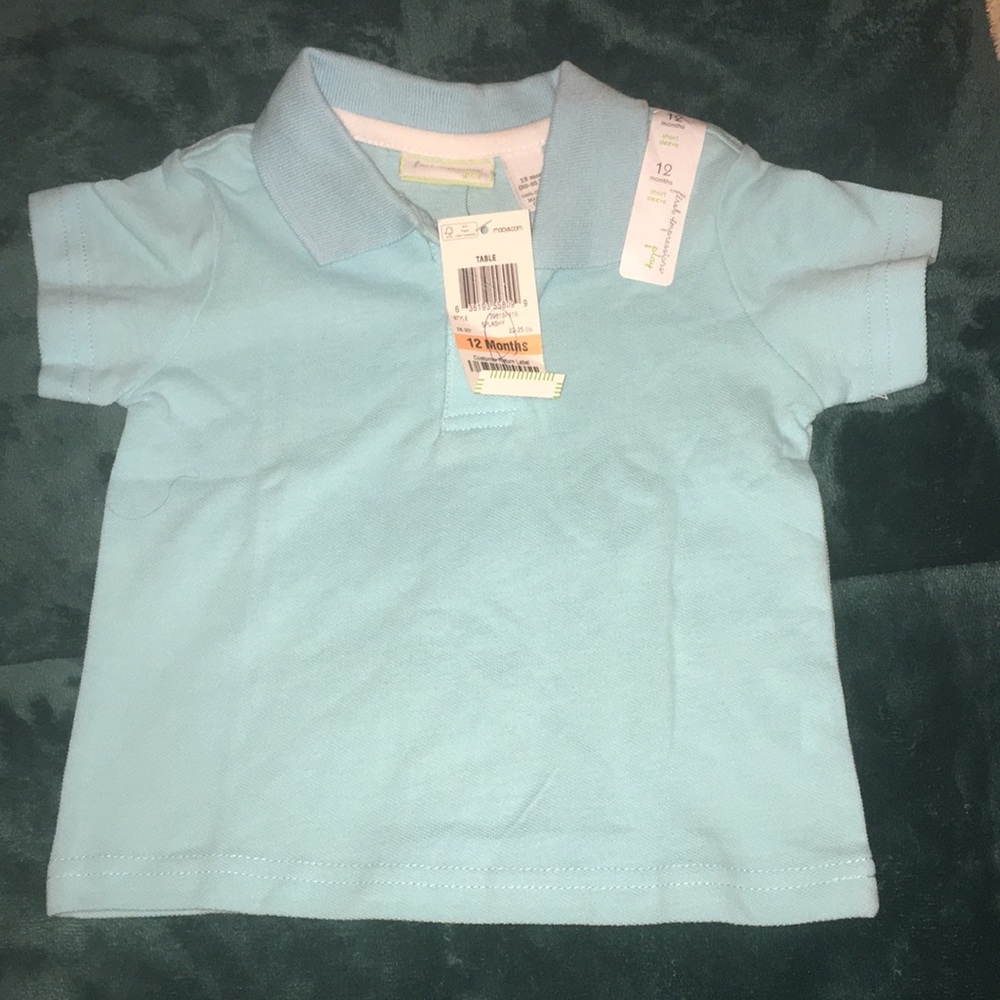 Baby blue & white shirt